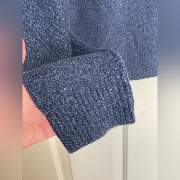 J.Crew blue merino wool blend half zip sweater | L - Picture 2 of 7